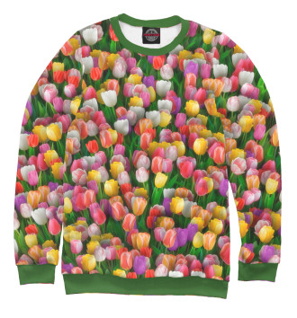 Мужской Свитшот Разноцветные тюльпаны