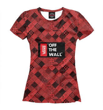 Футболка для девочек Vans of the wall (Red and Black)