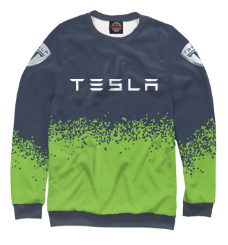 Мужской Свитшот Tesla | Спрей (На рукавах)