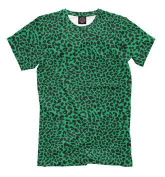 Мужская Футболка Леопардовый узор зеленый