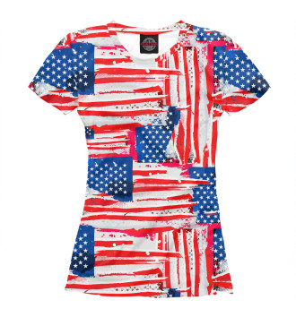 Женская Футболка Флаг США Американский стиль