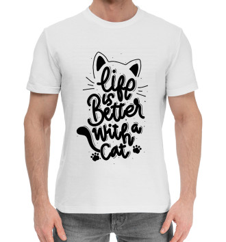 Мужская Хлопковая футболка Коты