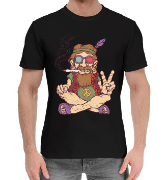 Мужская Хлопковая футболка Хипстер с сигарой
