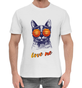 Хлопковая футболка Cat Love me