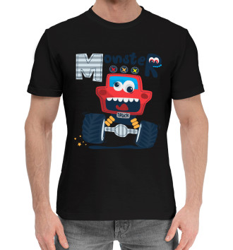 Мужская Хлопковая футболка Monster truck