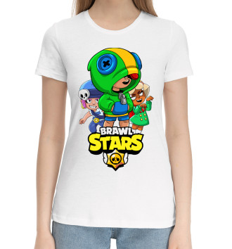 Женская Хлопковая футболка Brawl Stars, Leon