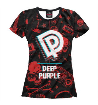 Футболка для девочек Deep Purple Rock Glitch (Red)