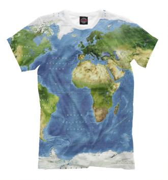 Футболка Топографическая карта мира