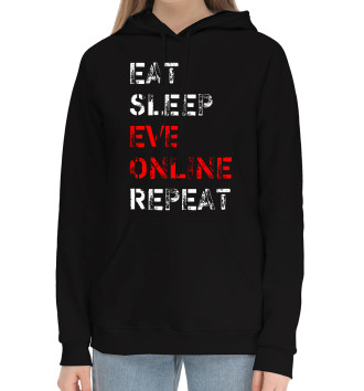 Хлопковый худи Eat Sleep EVE Online Repeat
