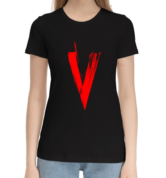 Хлопковая футболка V
