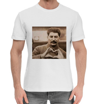 Мужская Хлопковая футболка Сталин - Love