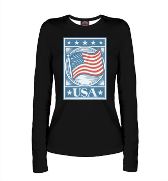 Женский Лонгслив Flag USA (stars)