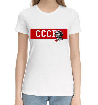 Женская Хлопковая футболка Ленин