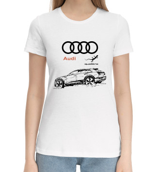 Женская Хлопковая футболка Audi quattro
