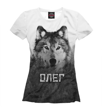 Футболка для девочек Волк над лесом - Олег