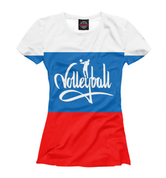 Футболка для девочек Волейбол Россия