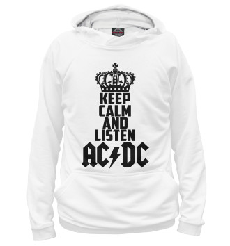 Женское Худи Keep calm and listen AC DC
