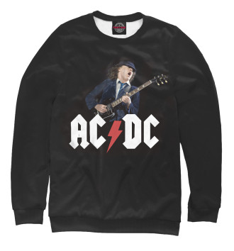Мужской Свитшот AC/DC & гитарист Ангус  Янг