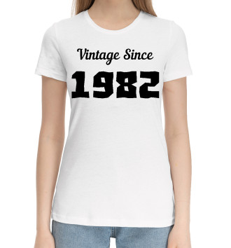 Женская Хлопковая футболка Vintage Since 1982