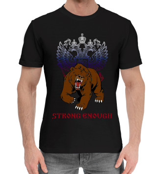 Мужская Хлопковая футболка Russia - strong enough