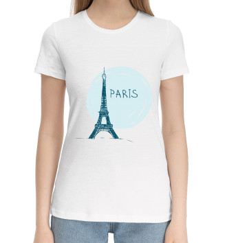 Женская Хлопковая футболка Париж