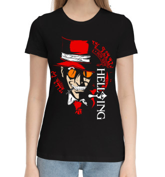 Женская Хлопковая футболка Хеллсинг, Алукард