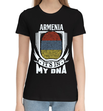 Женская Хлопковая футболка Армения в ДНК