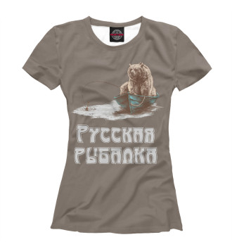 Футболка Русская рыбалка: Медведь
