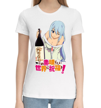 Женская Хлопковая футболка KonoSuba, Аква