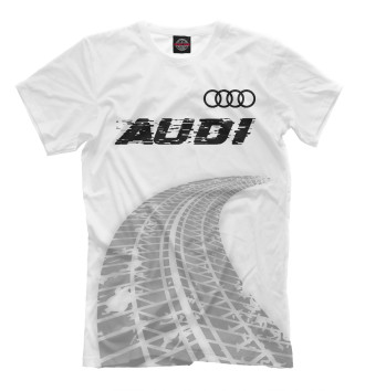 Мужская Футболка Audi Speed Tires на белом