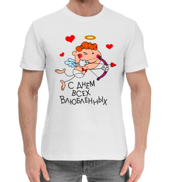 Мужская Хлопковая футболка С днём всех влюблённых