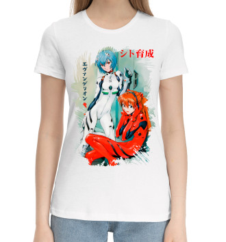 Женская Хлопковая футболка Neon Genesis Evangelion