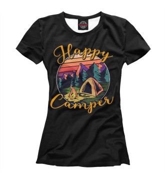 Женская Футболка Happy camper