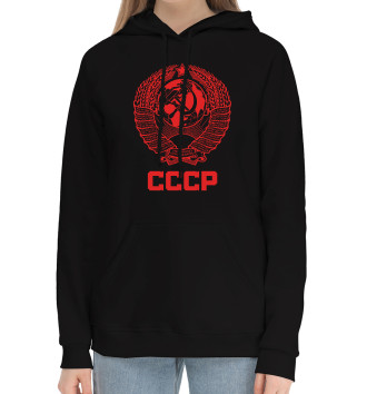 Хлопковый худи Герб СССР (красный фон)