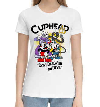 Хлопковая футболка Cuphead, главный герои