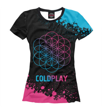 Женская Футболка Coldplay Neon Gradient (colors)