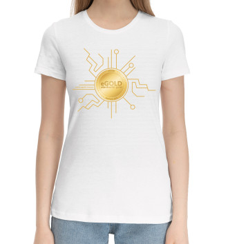 Женская Хлопковая футболка Electogold white eGOLD