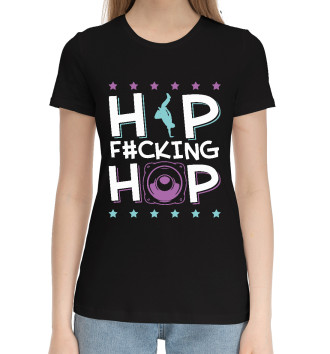 Женская Хлопковая футболка Hip Hop