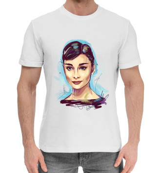 Мужская Хлопковая футболка Audrey Hepburn