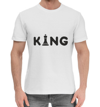 Мужская Хлопковая футболка Король Шахмат