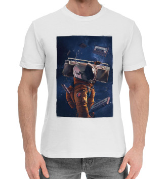 Мужская Хлопковая футболка Космонавт