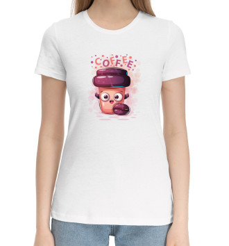Хлопковая футболка Кофе cute