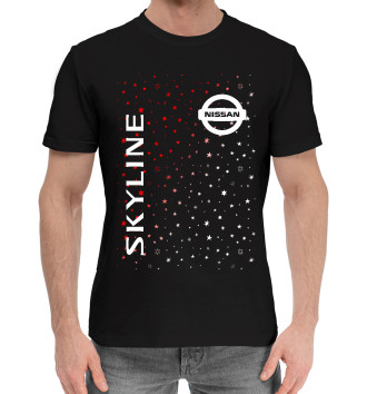 Мужская Хлопковая футболка Nissan Skyline - Звезды