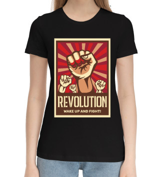 Женская Хлопковая футболка Революция