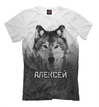 Футболка Волк над лесом - Алексей