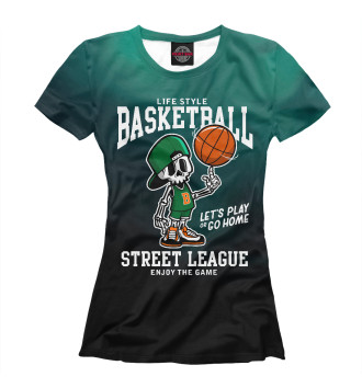 Женская Футболка Skeleton Basketball Street