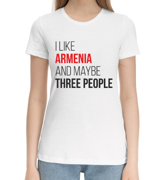 Женская Хлопковая футболка I Llke Armenia