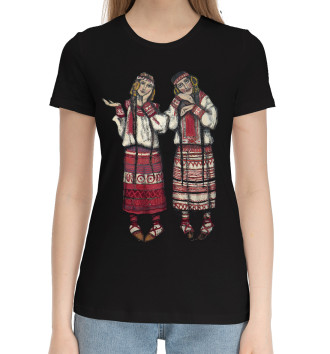 Женская Хлопковая футболка Рерих Крестьянки