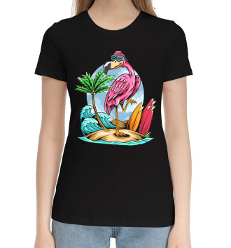 Хлопковая футболка Фламинго и остров