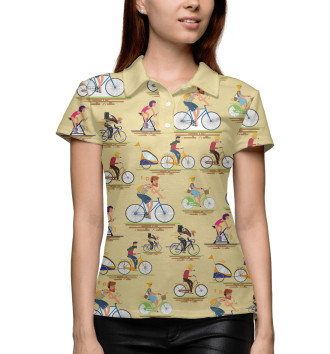 Женское Поло Велосипедный pattern